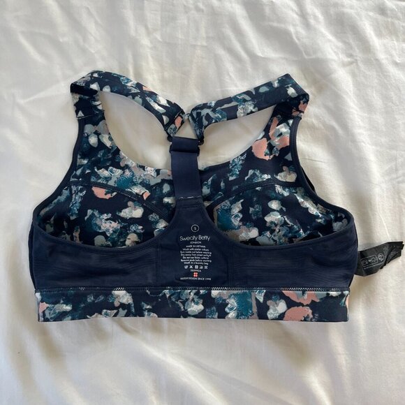 Sweaty Betty Blue Pink Gray Razorback Adjustable Athletic Sports Bra | Size S - Picture 4 of 5